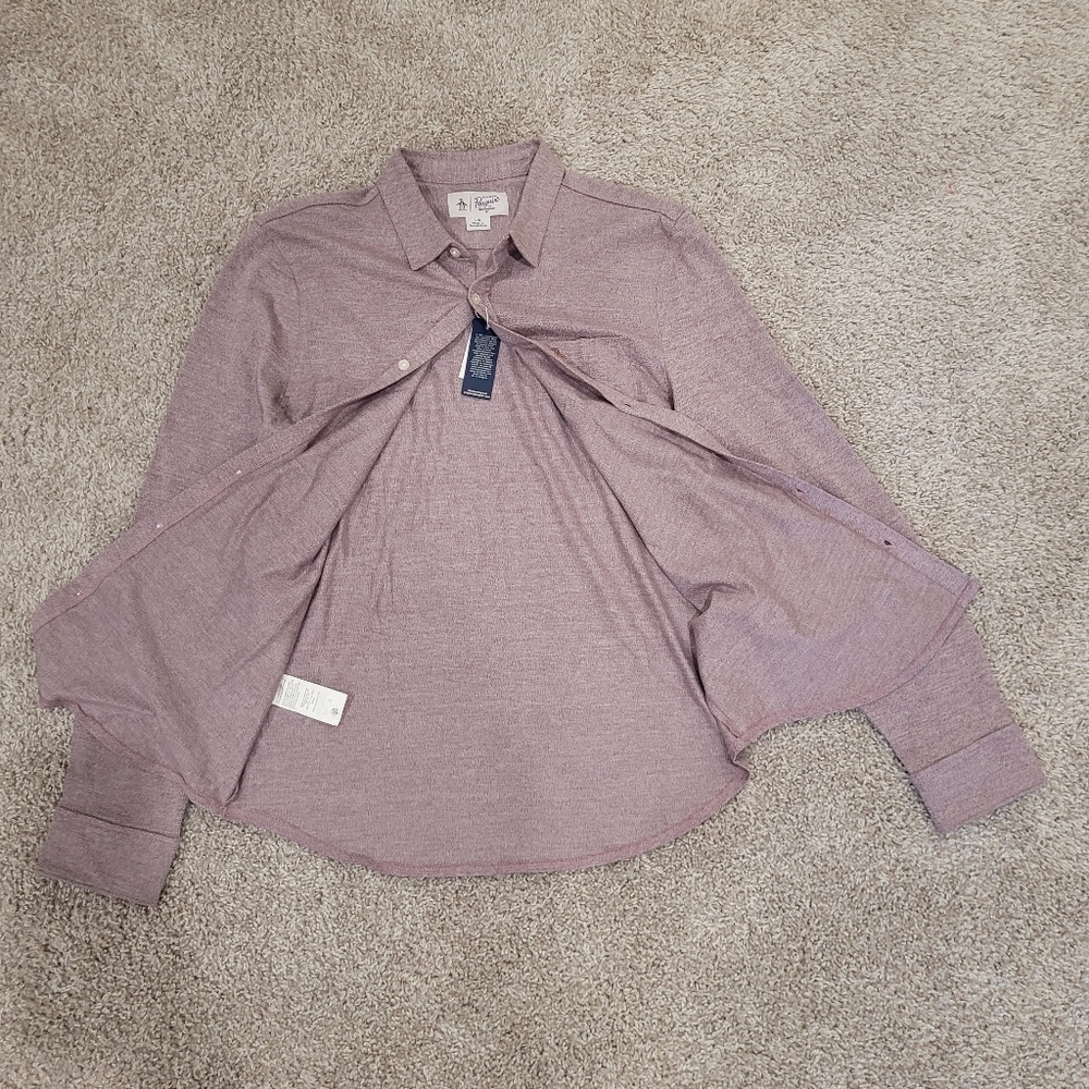 Penguin Men's Plum Wine Long Sleeved Shirt - Picture 2 of 10